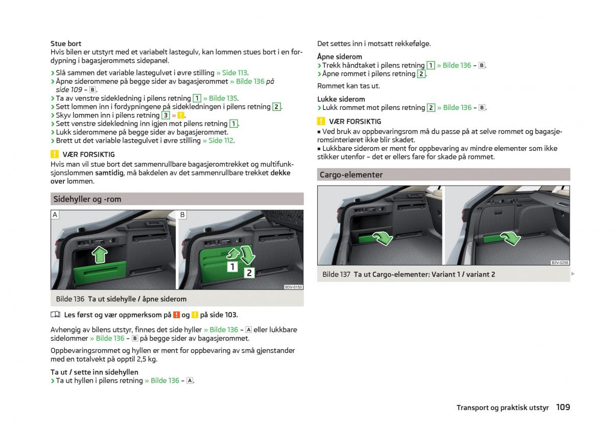 Skoda Superb III 3 bruksanvisningen / page 112