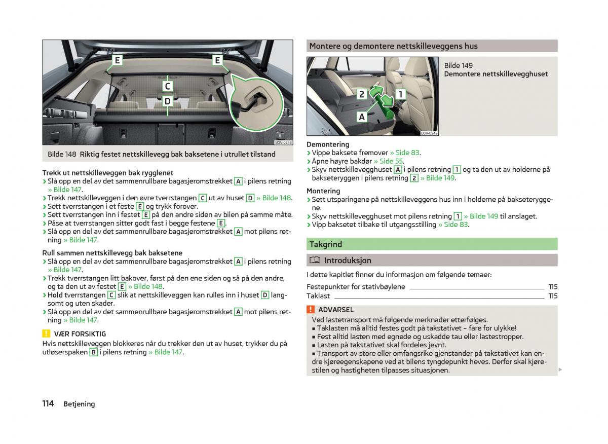 Skoda Superb III 3 bruksanvisningen / page 117