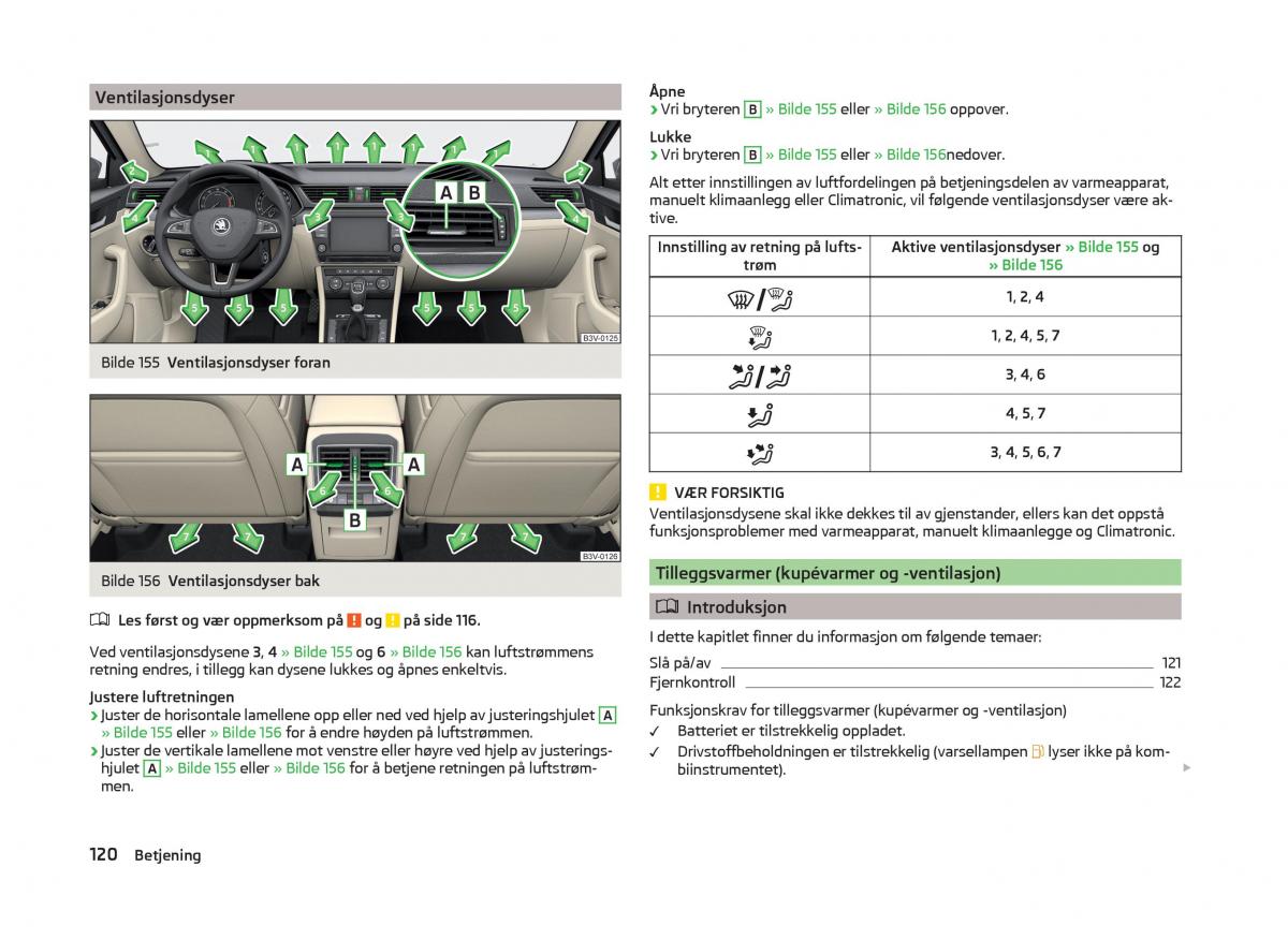 Skoda Superb III 3 bruksanvisningen / page 123