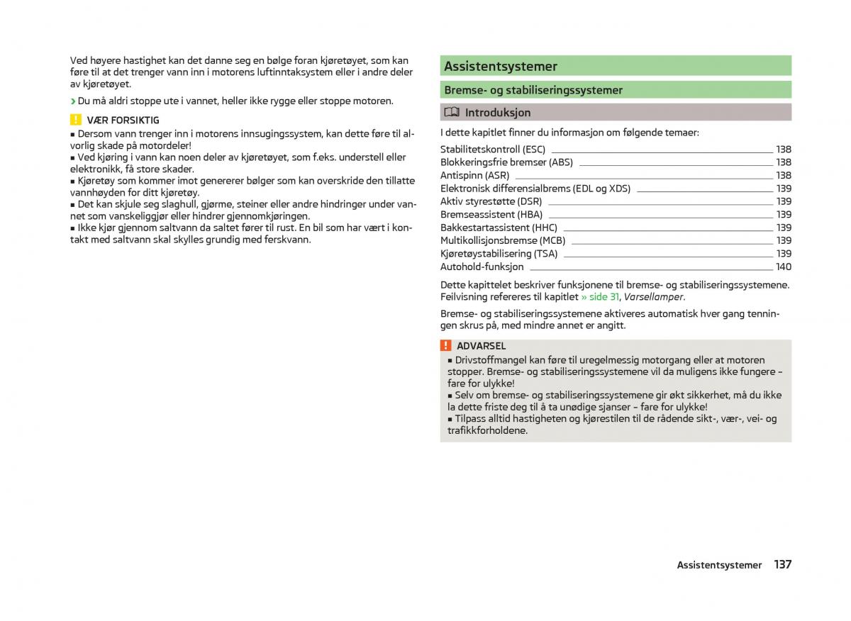 Skoda Superb III 3 bruksanvisningen / page 140