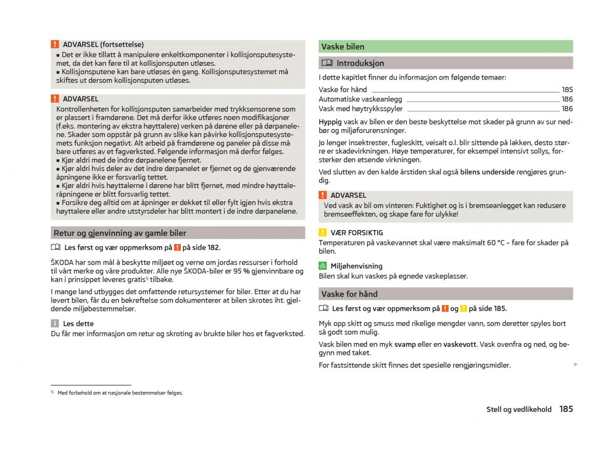 Skoda Superb III 3 bruksanvisningen / page 188