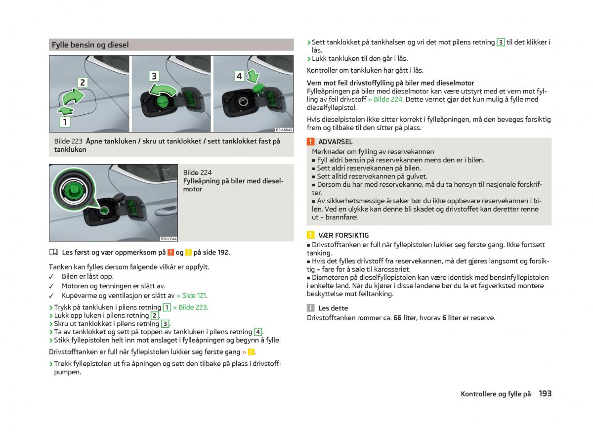 Skoda Superb III 3 bruksanvisningen / page 196