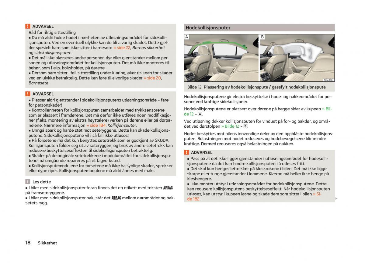 Skoda Superb III 3 bruksanvisningen / page 21