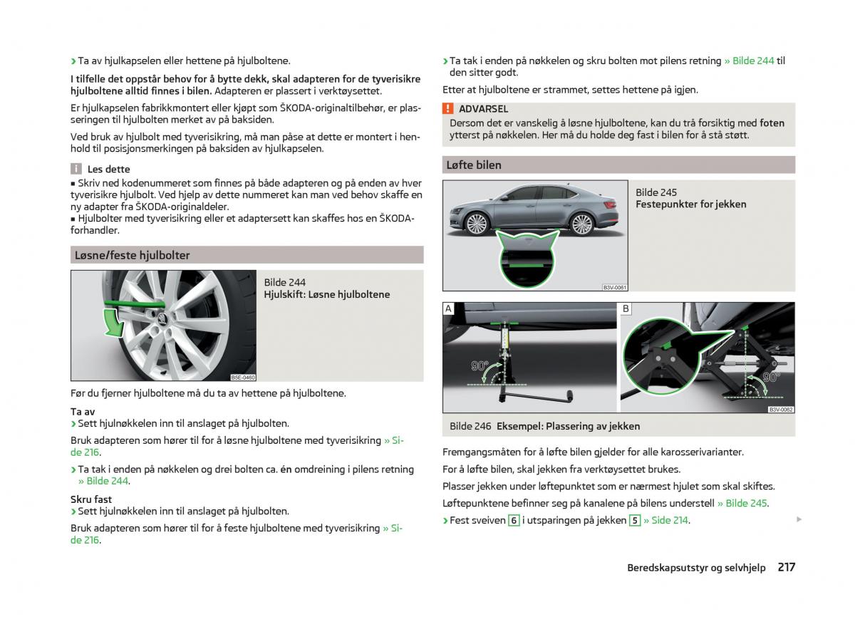 Skoda Superb III 3 bruksanvisningen / page 220