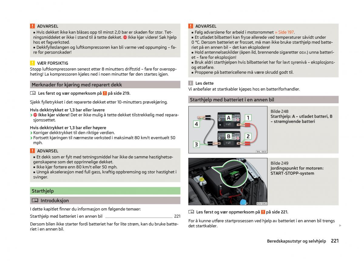 Skoda Superb III 3 bruksanvisningen / page 224