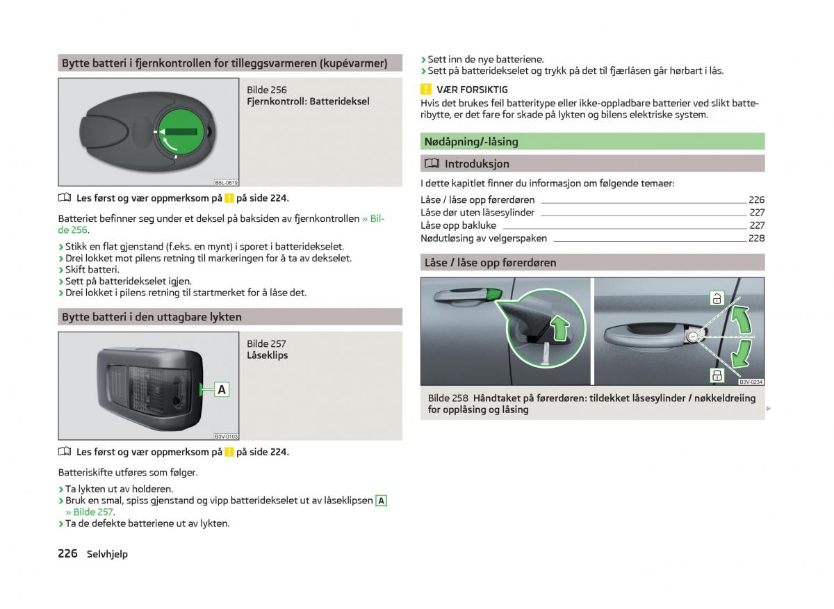 Skoda Superb III 3 bruksanvisningen / page 229