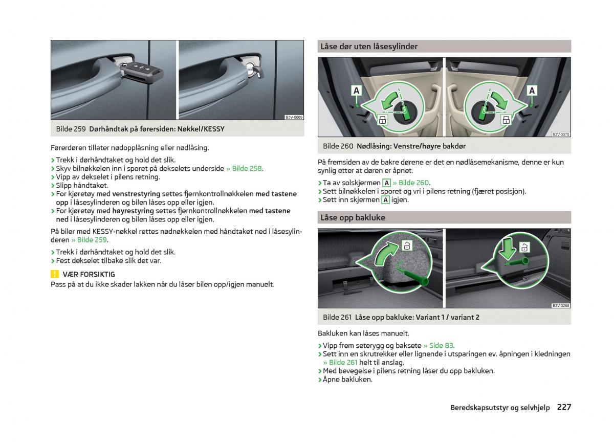 Skoda Superb III 3 bruksanvisningen / page 230