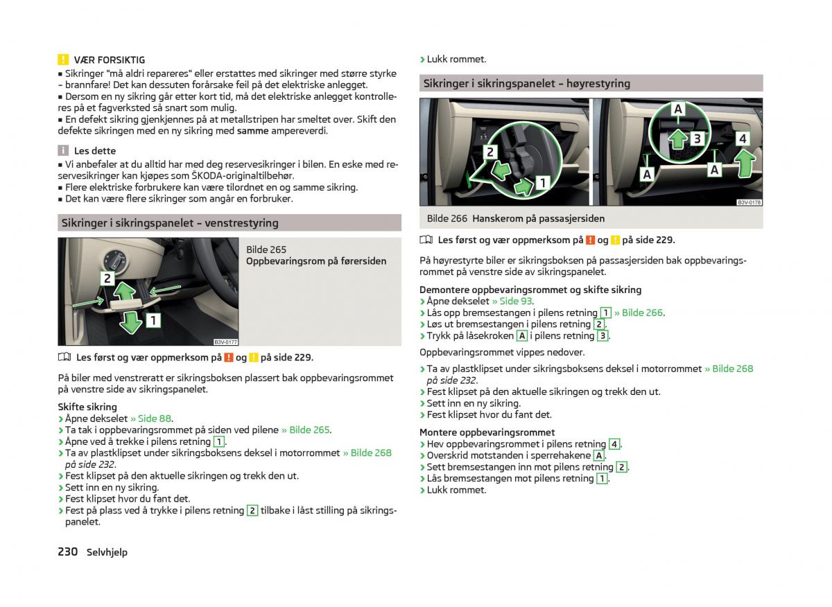 Skoda Superb III 3 bruksanvisningen / page 233