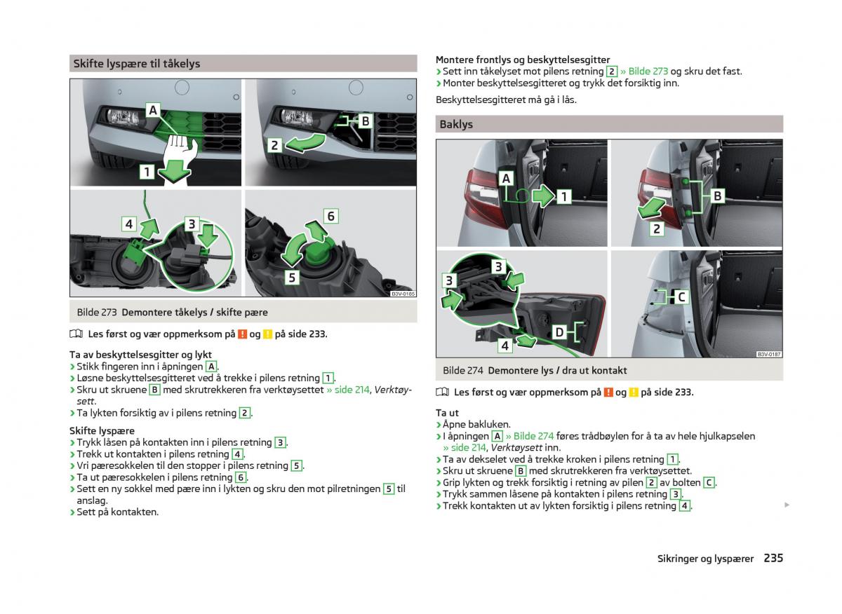 Skoda Superb III 3 bruksanvisningen / page 238