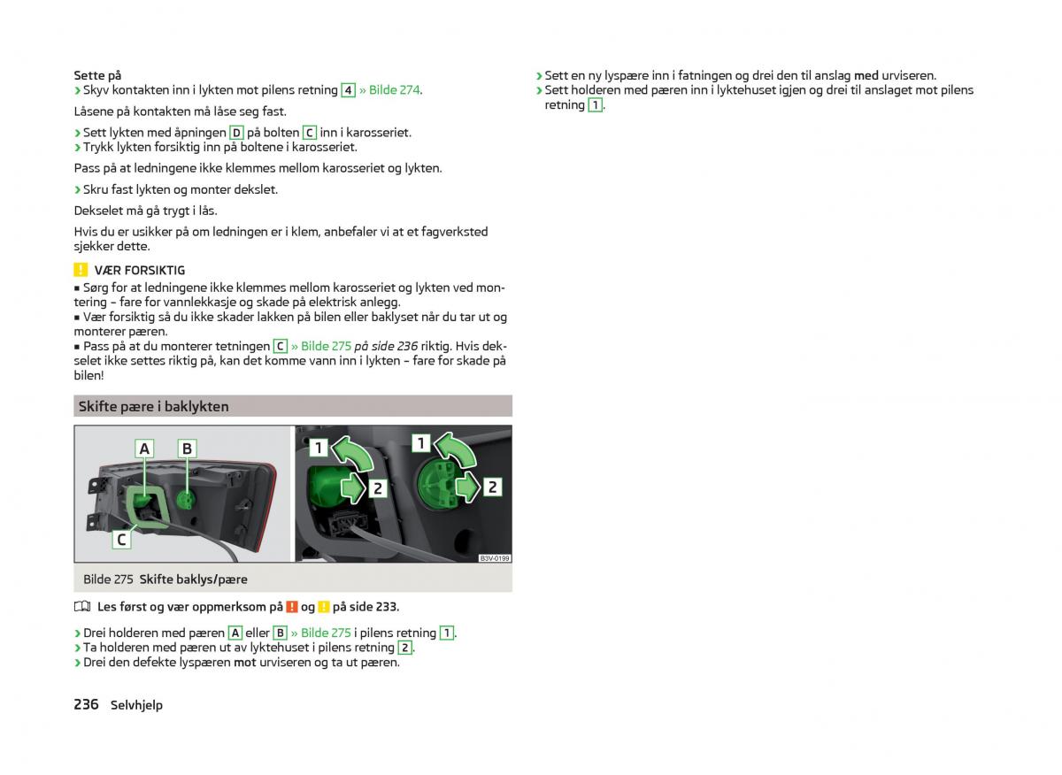 Skoda Superb III 3 bruksanvisningen / page 239