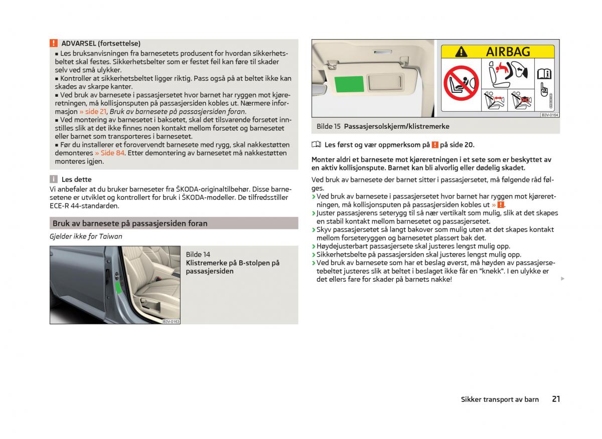 Skoda Superb III 3 bruksanvisningen / page 24