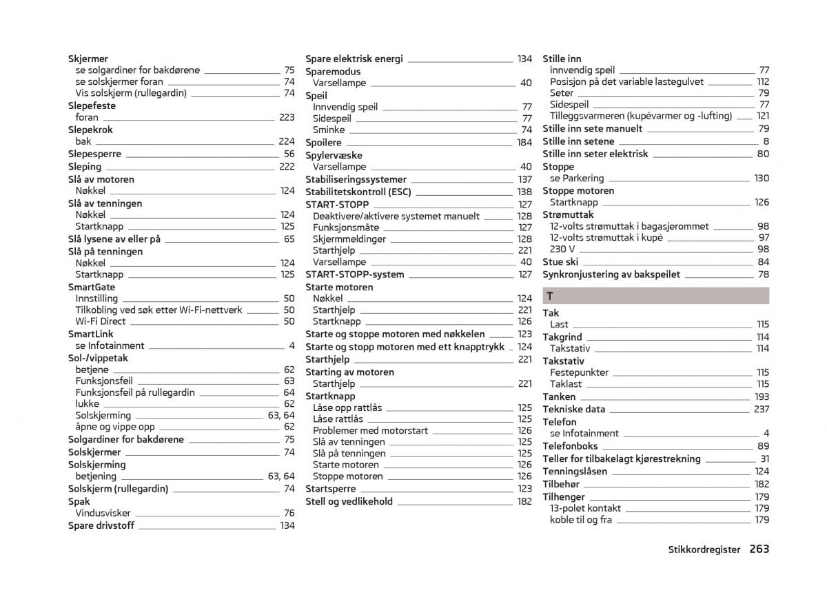 Skoda Superb III 3 bruksanvisningen / page 266