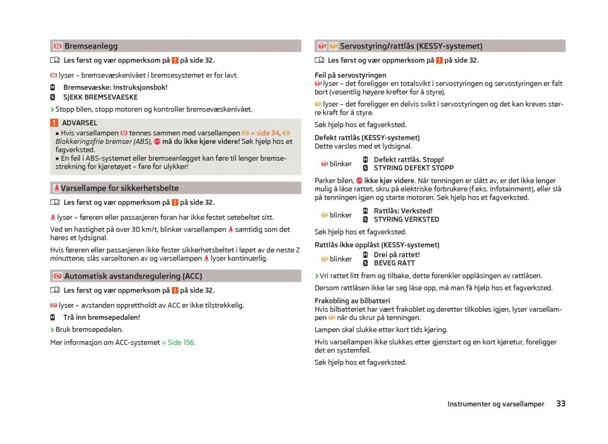 Skoda Superb III 3 bruksanvisningen / page 36