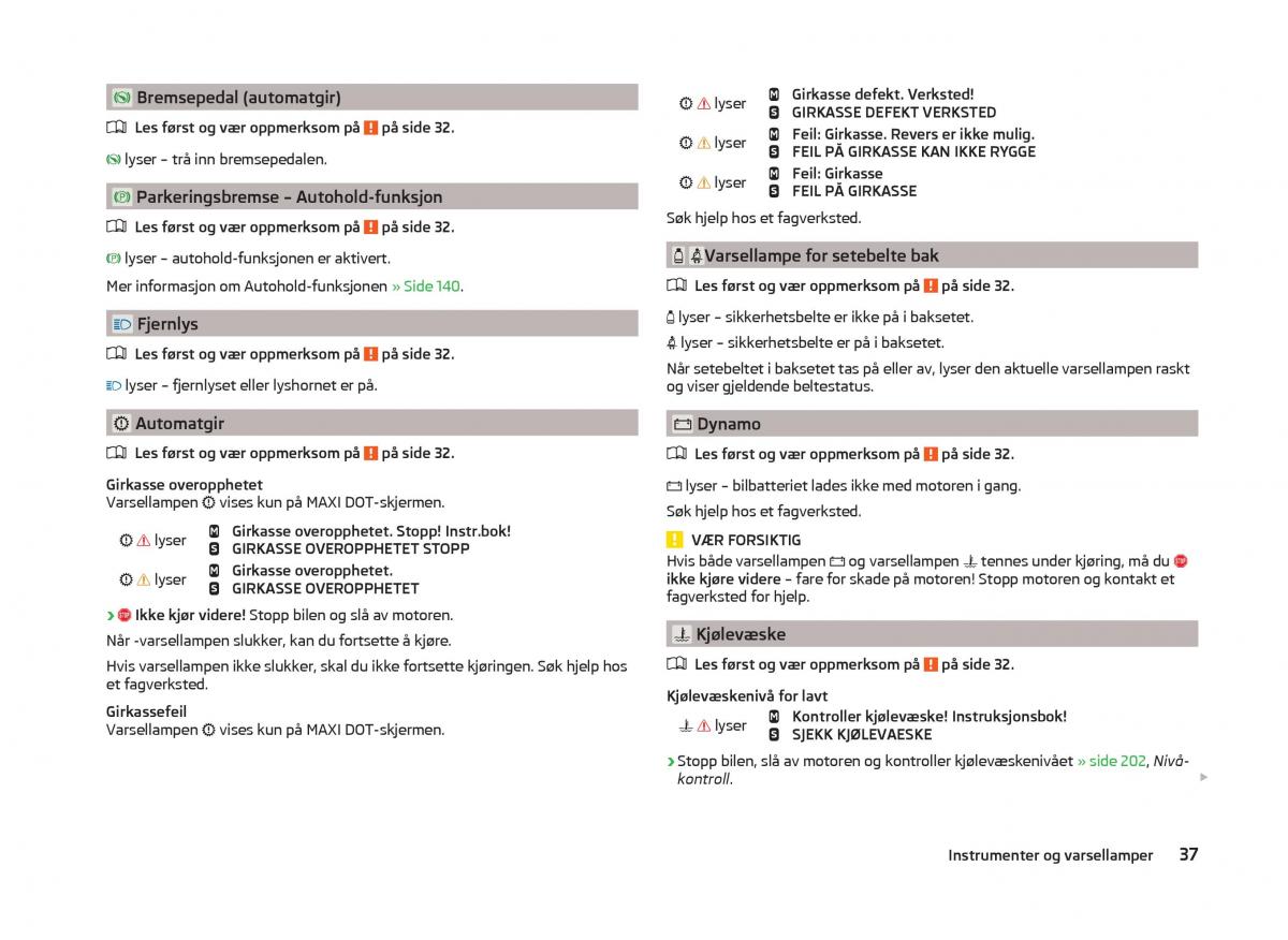 Skoda Superb III 3 bruksanvisningen / page 40