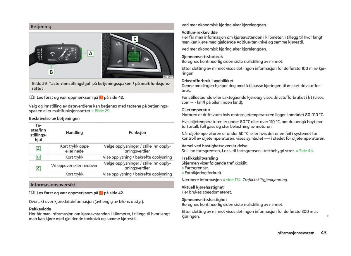 Skoda Superb III 3 bruksanvisningen / page 46