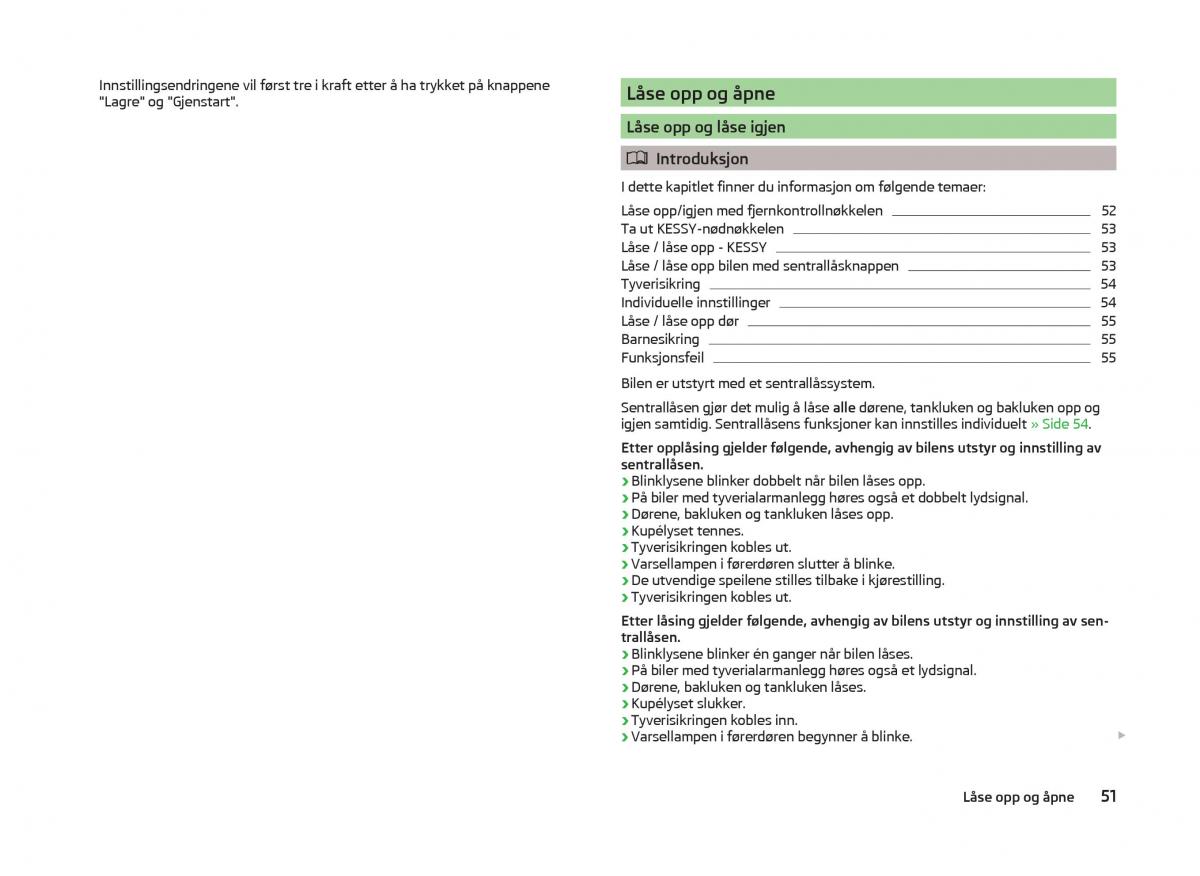 Skoda Superb III 3 bruksanvisningen / page 54