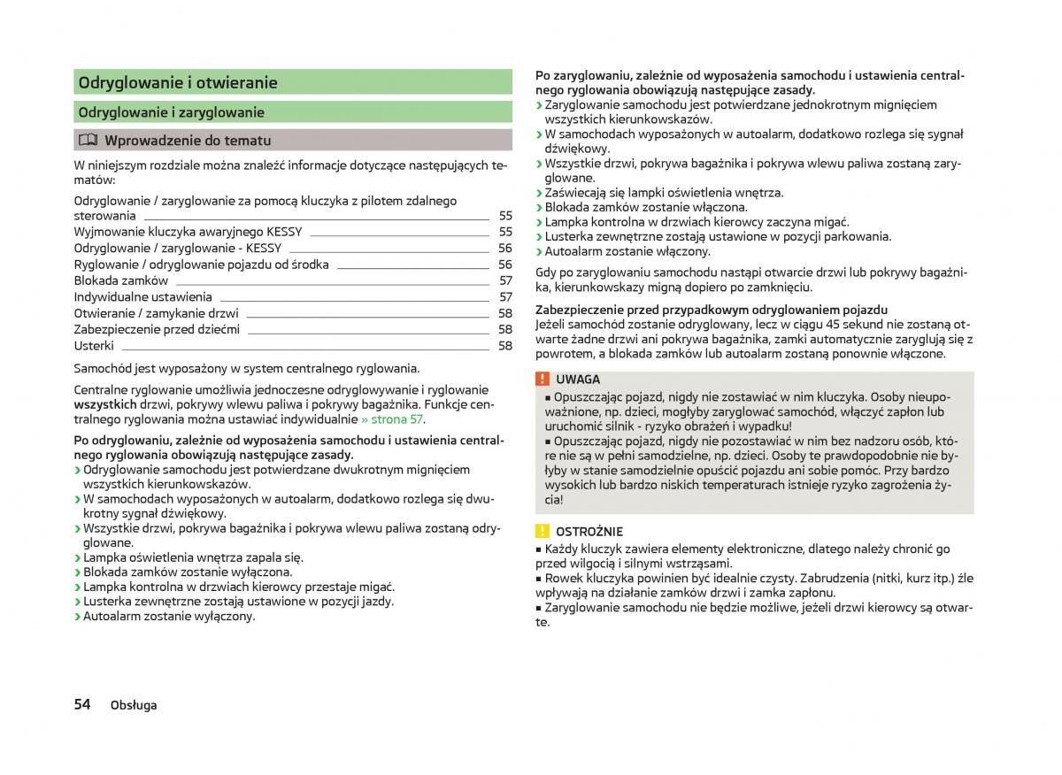 Skoda Superb III 3 instrukcja obslugi / page 57