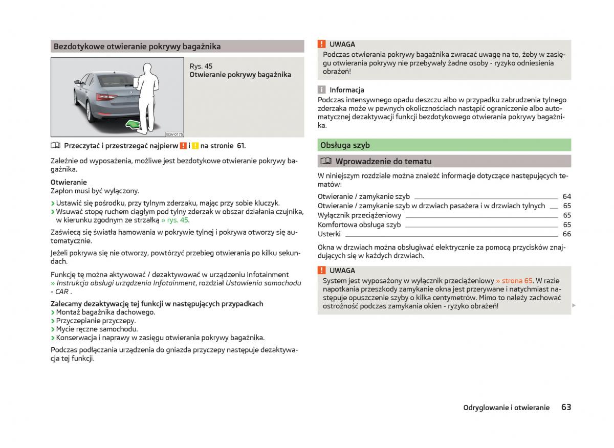 Skoda Superb III 3 instrukcja obslugi / page 66