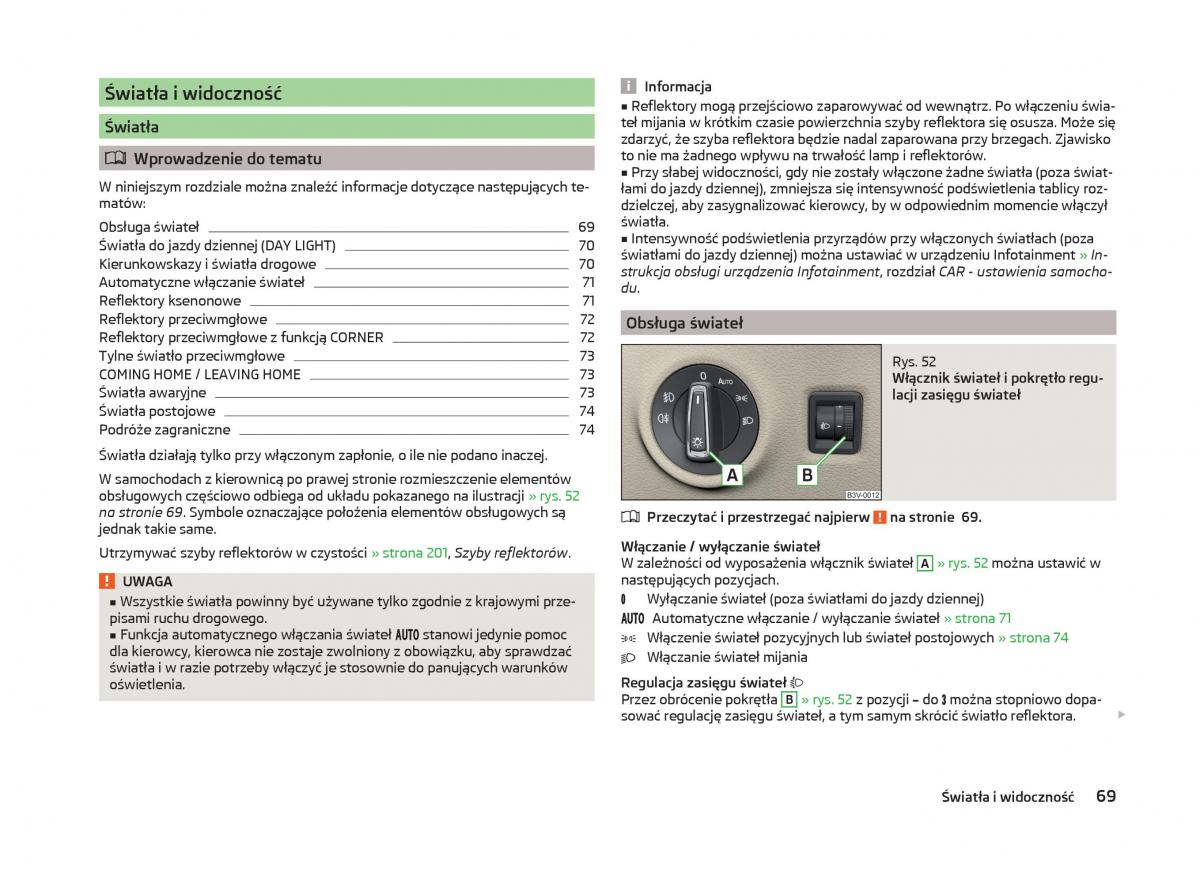 Skoda Superb III 3 instrukcja obslugi / page 72