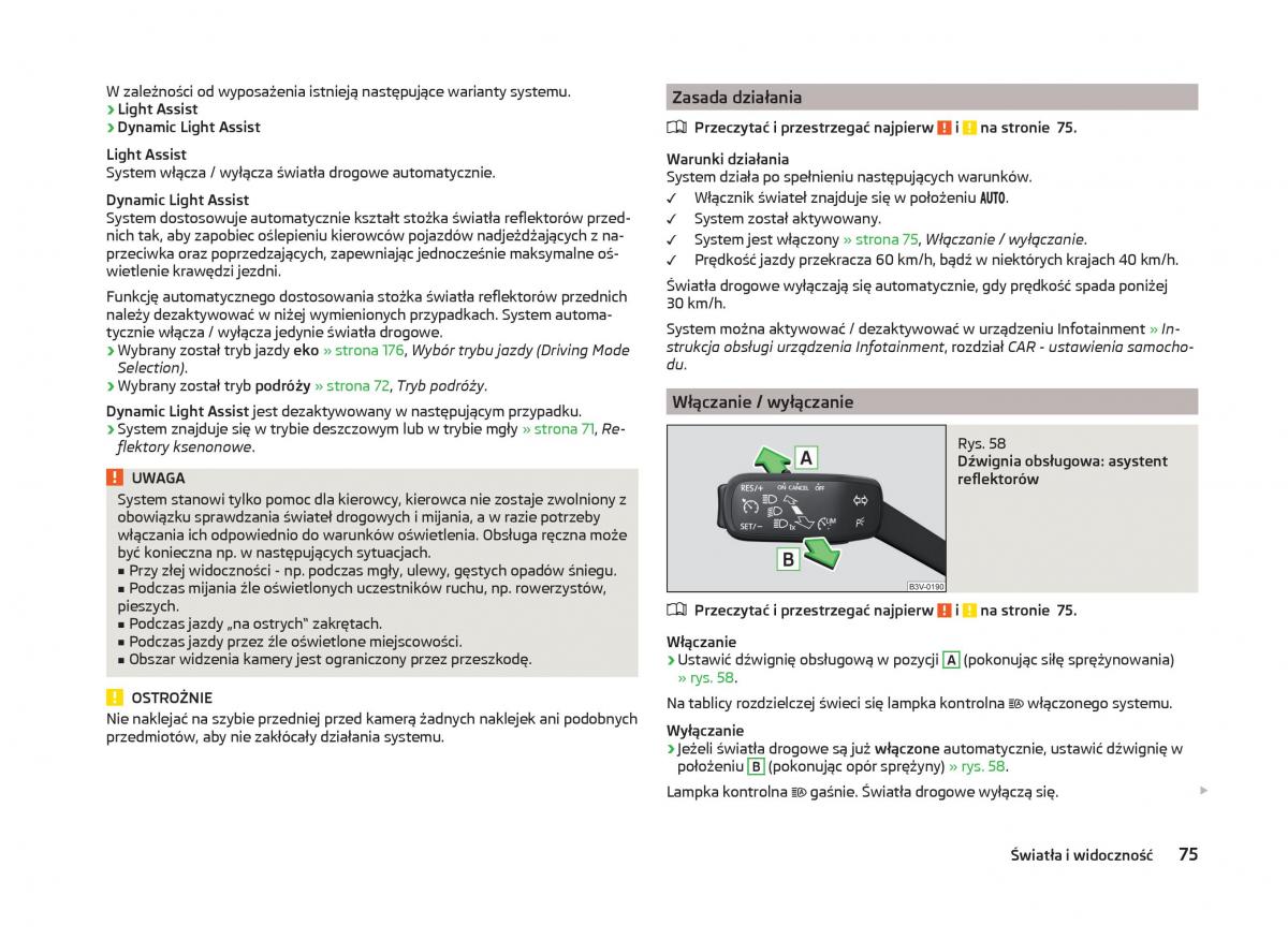 Skoda Superb III 3 instrukcja obslugi / page 78