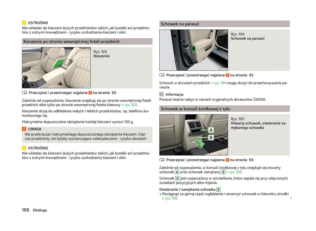 Skoda Superb III 3 instrukcja obslugi / page 103