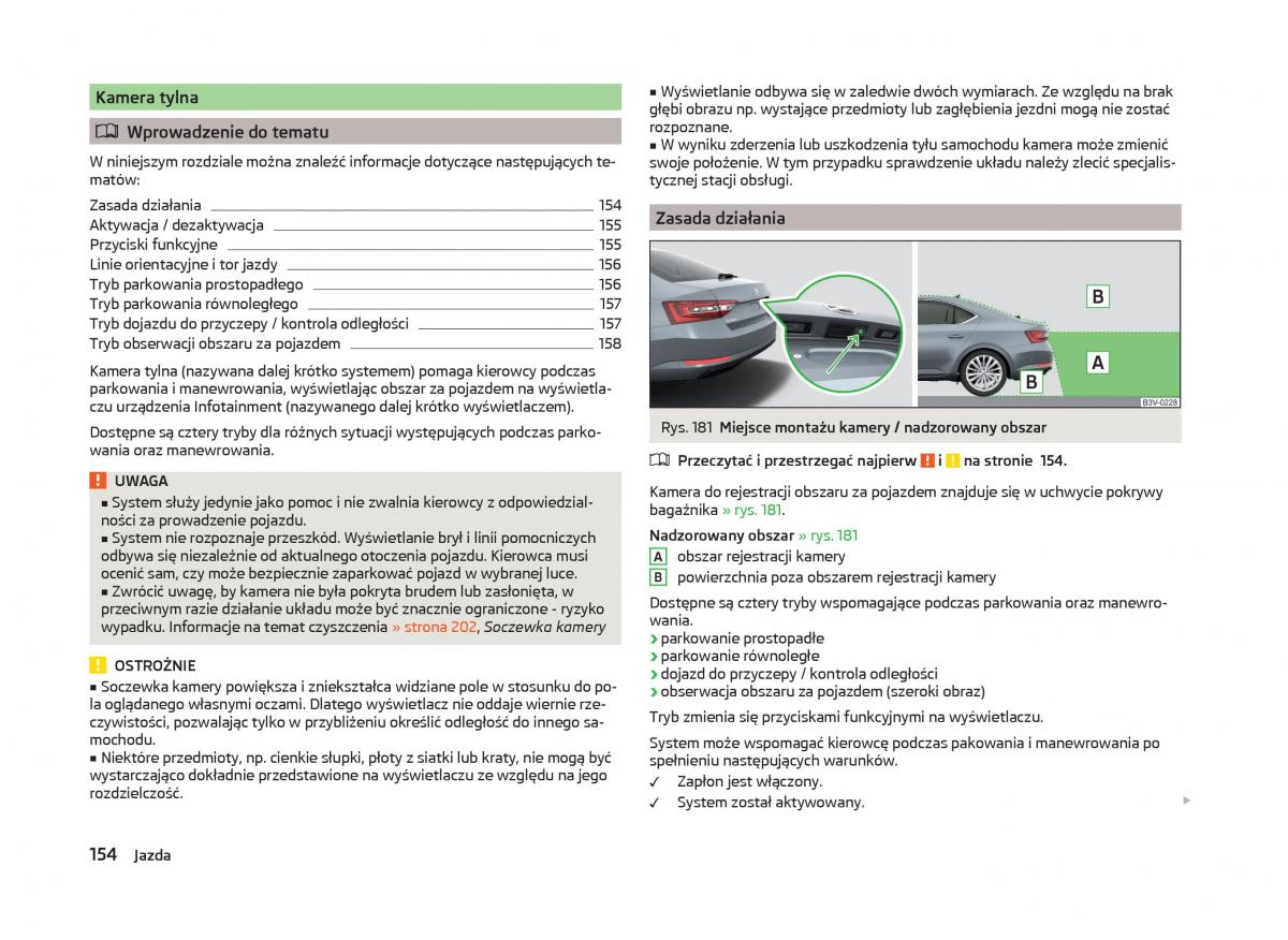 Skoda Superb III 3 instrukcja obslugi / page 157