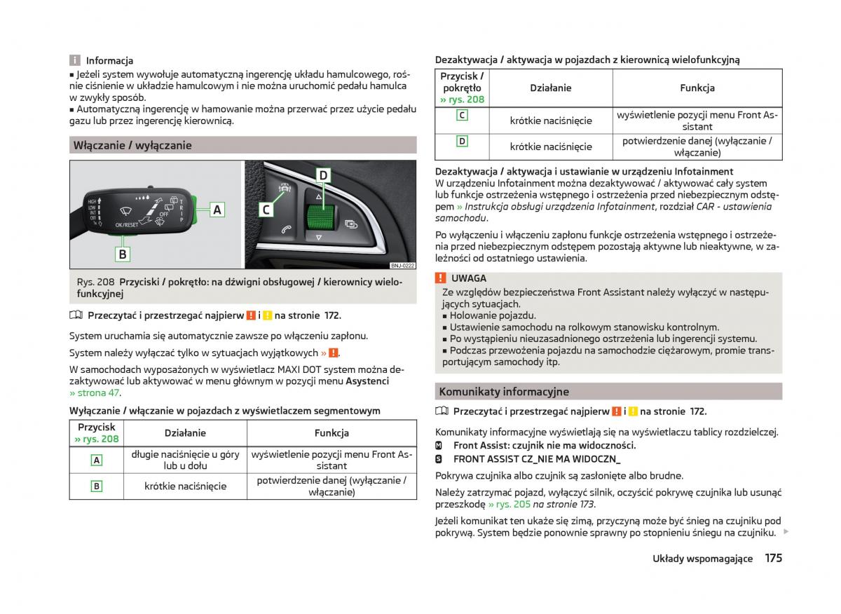 Skoda Superb III 3 instrukcja obslugi / page 178