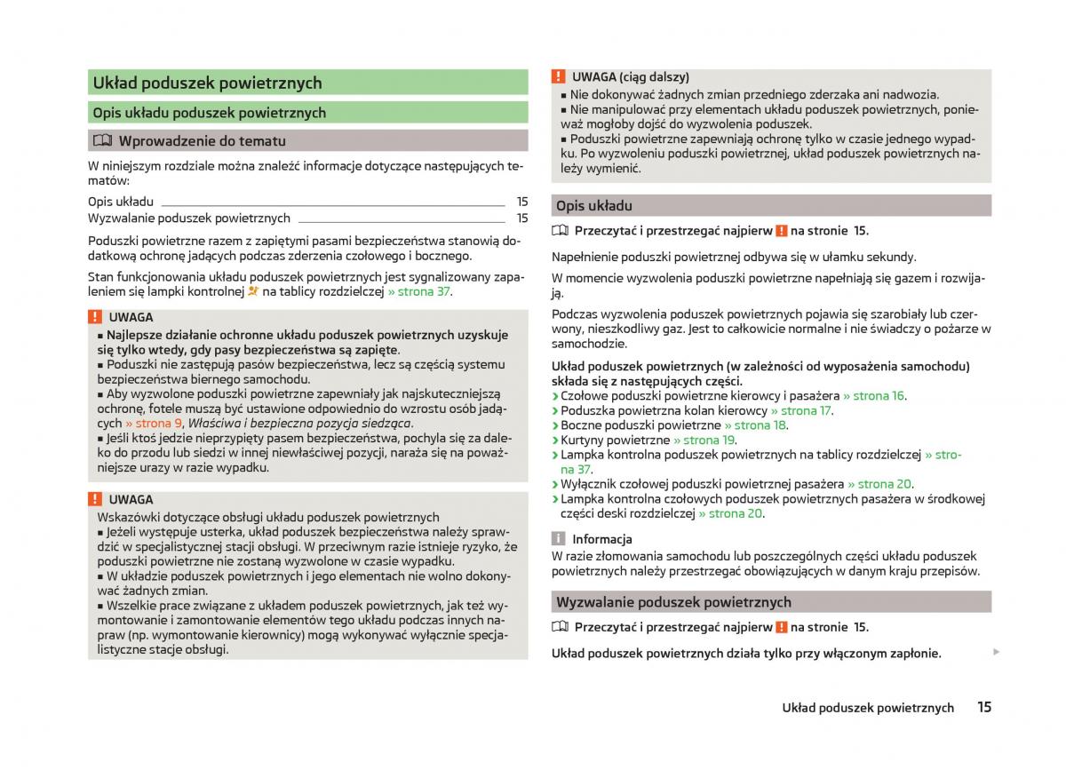 Skoda Superb III 3 instrukcja obslugi / page 18