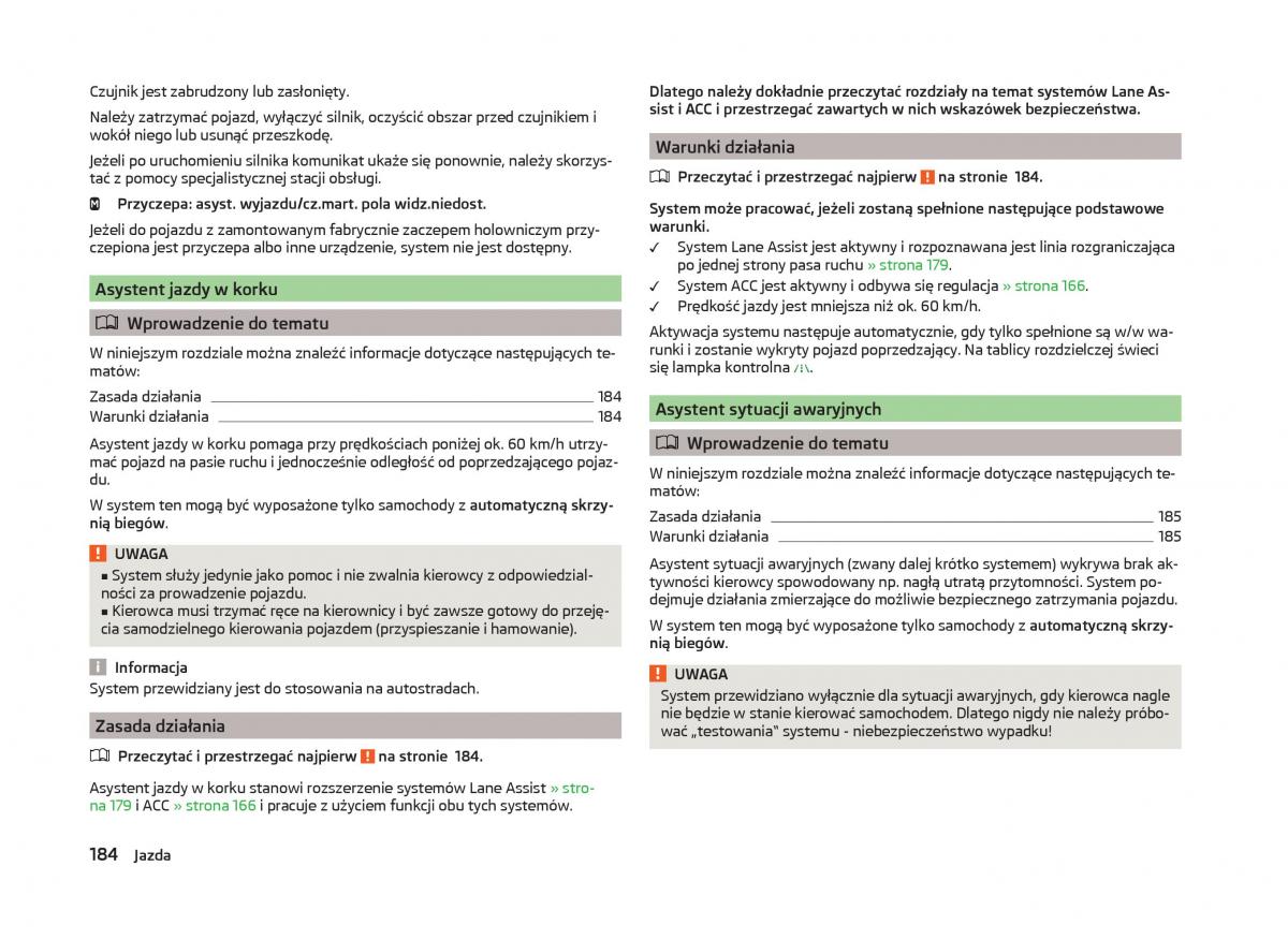 Skoda Superb III 3 instrukcja obslugi / page 187