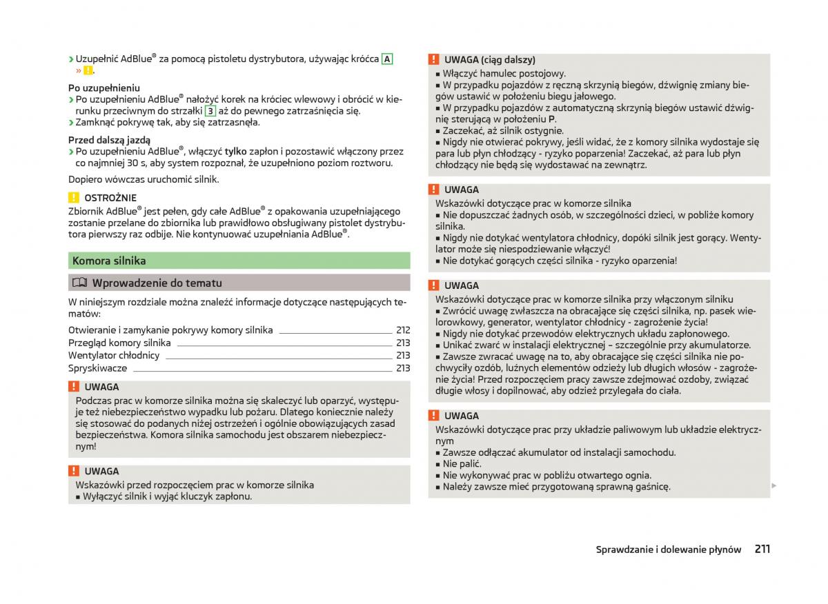 Skoda Superb III 3 instrukcja obslugi / page 214