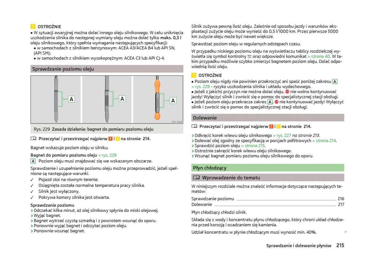 Skoda Superb III 3 instrukcja obslugi / page 218