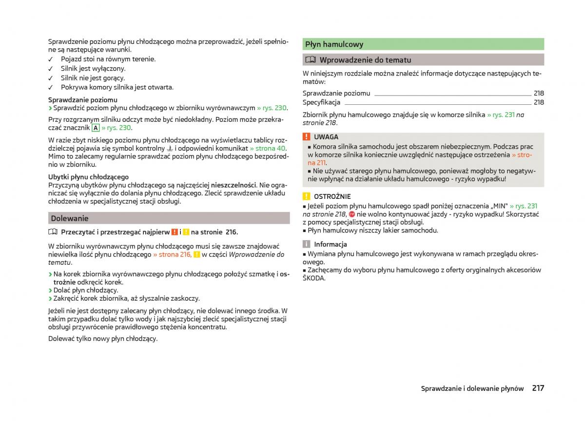 Skoda Superb III 3 instrukcja obslugi / page 220