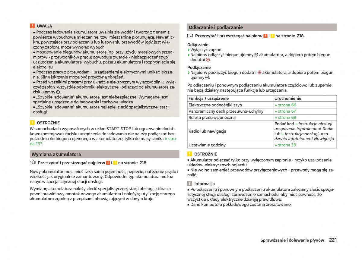 Skoda Superb III 3 instrukcja obslugi / page 224