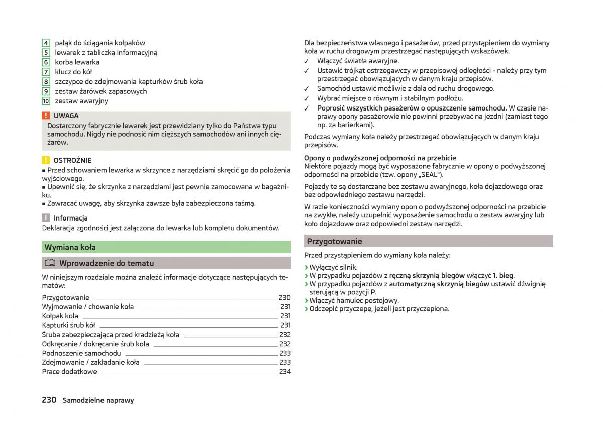 Skoda Superb III 3 instrukcja obslugi / page 233