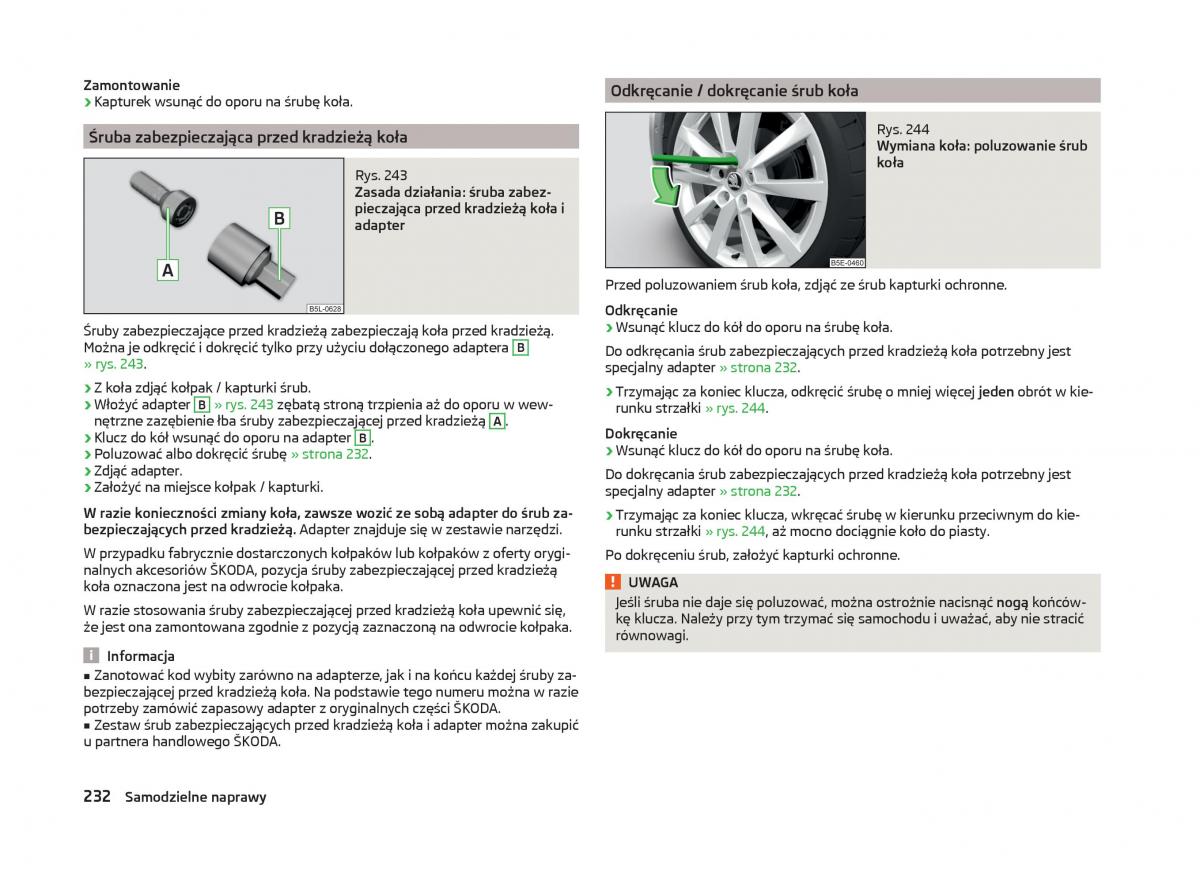 Skoda Superb III 3 instrukcja obslugi / page 235