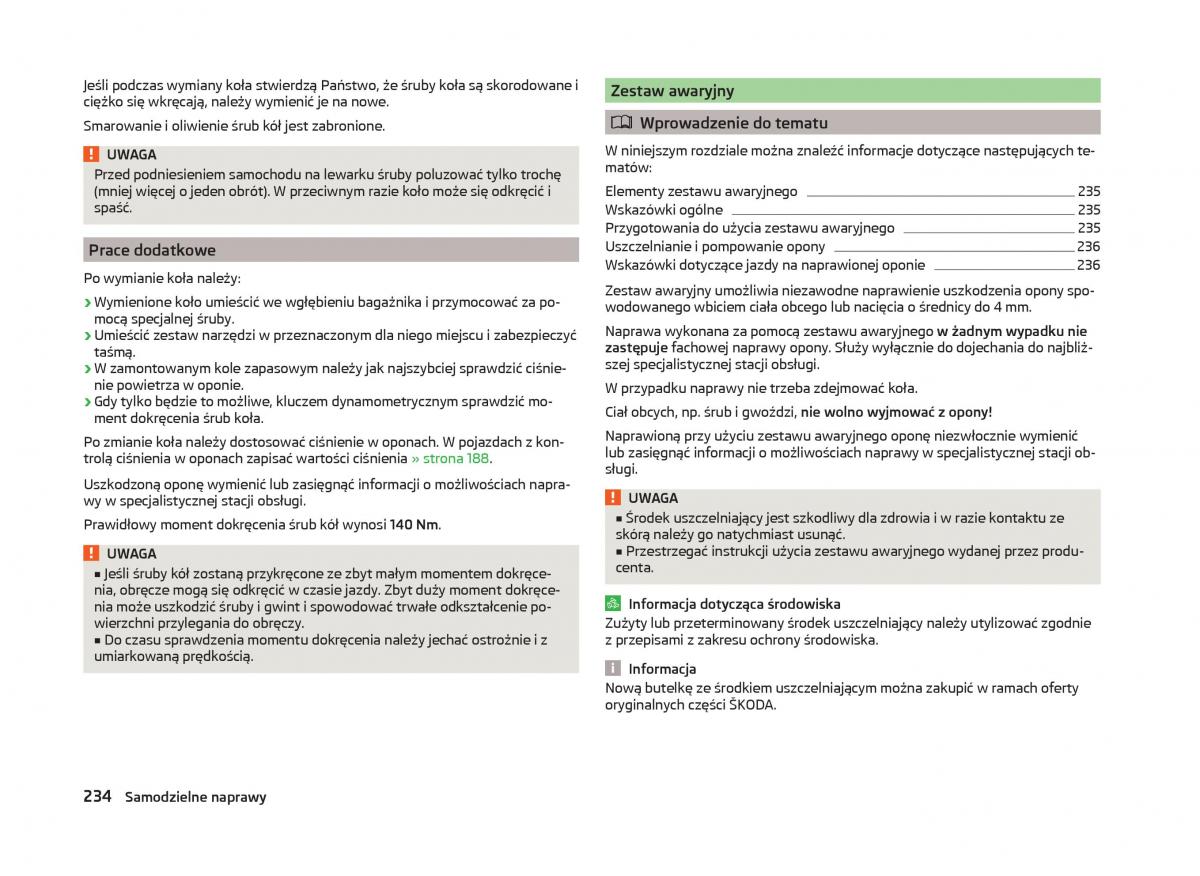 Skoda Superb III 3 instrukcja obslugi / page 237