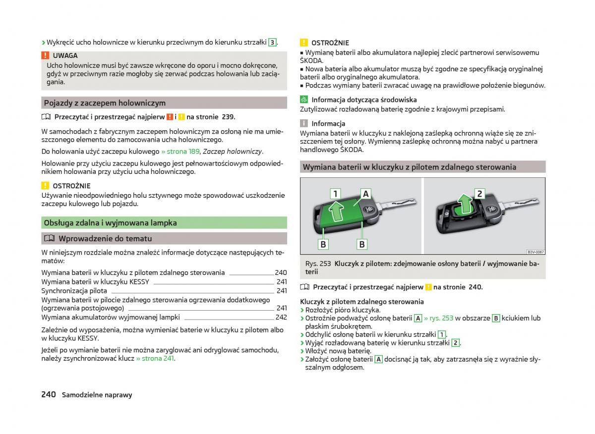 Skoda Superb III 3 instrukcja obslugi / page 243