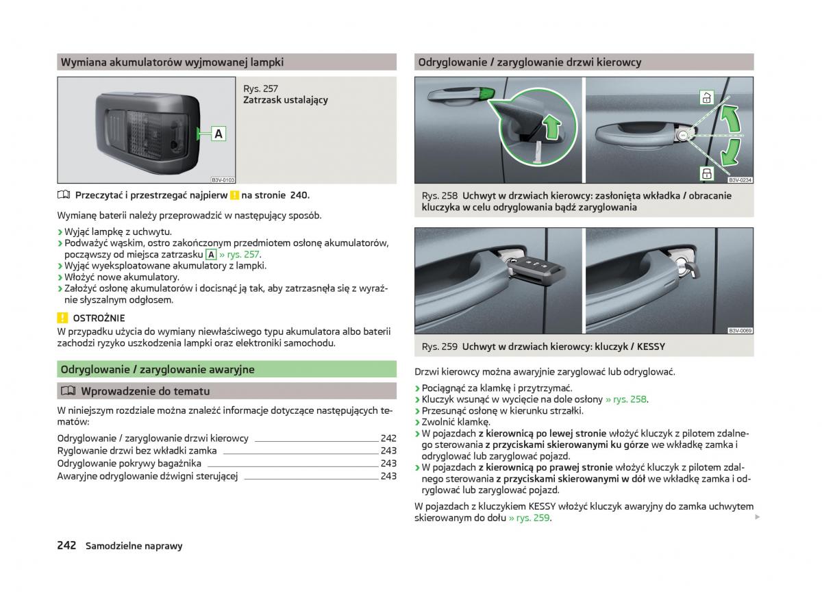 Skoda Superb III 3 instrukcja obslugi / page 245