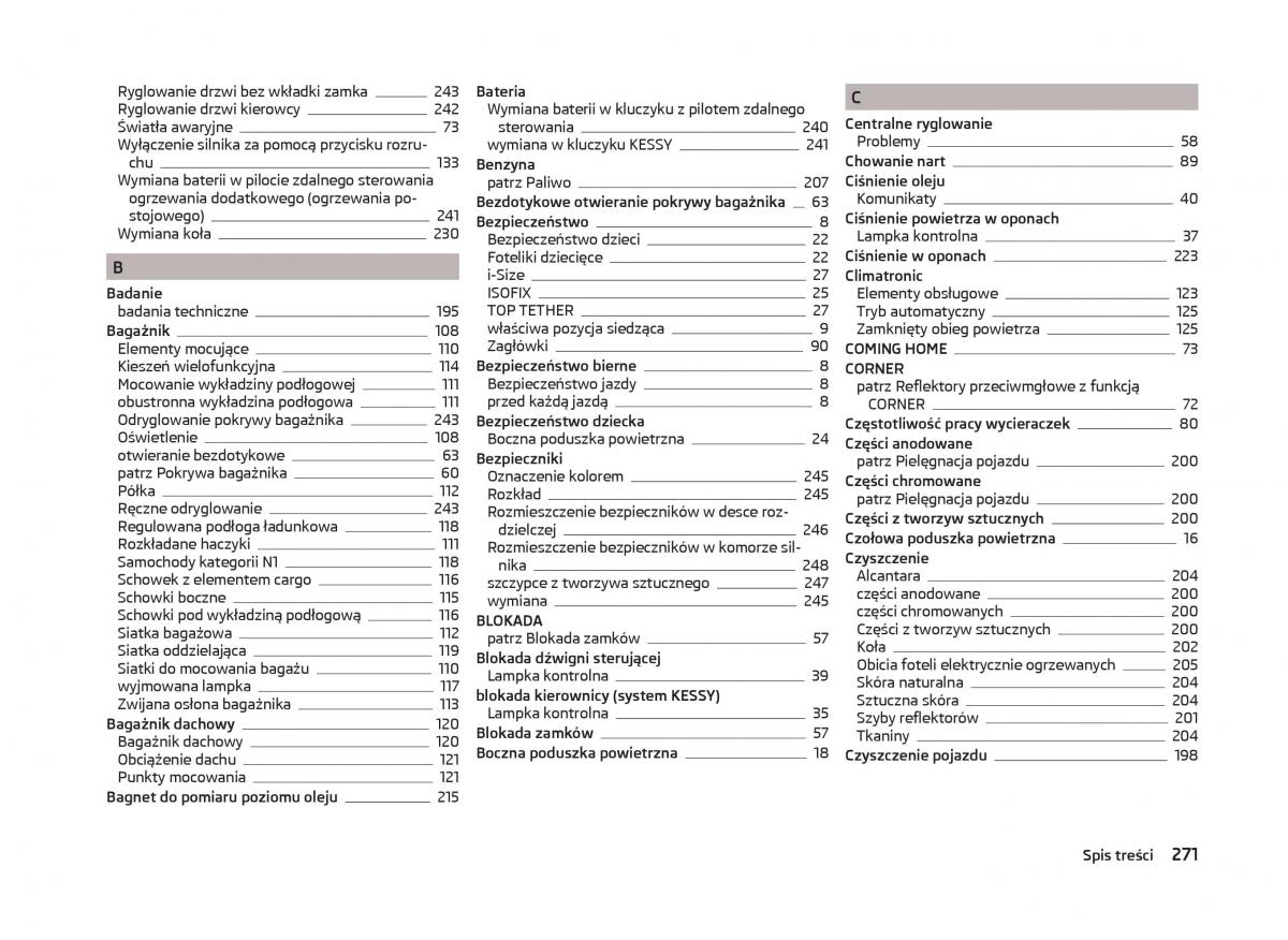 Skoda Superb III 3 instrukcja obslugi / page 274