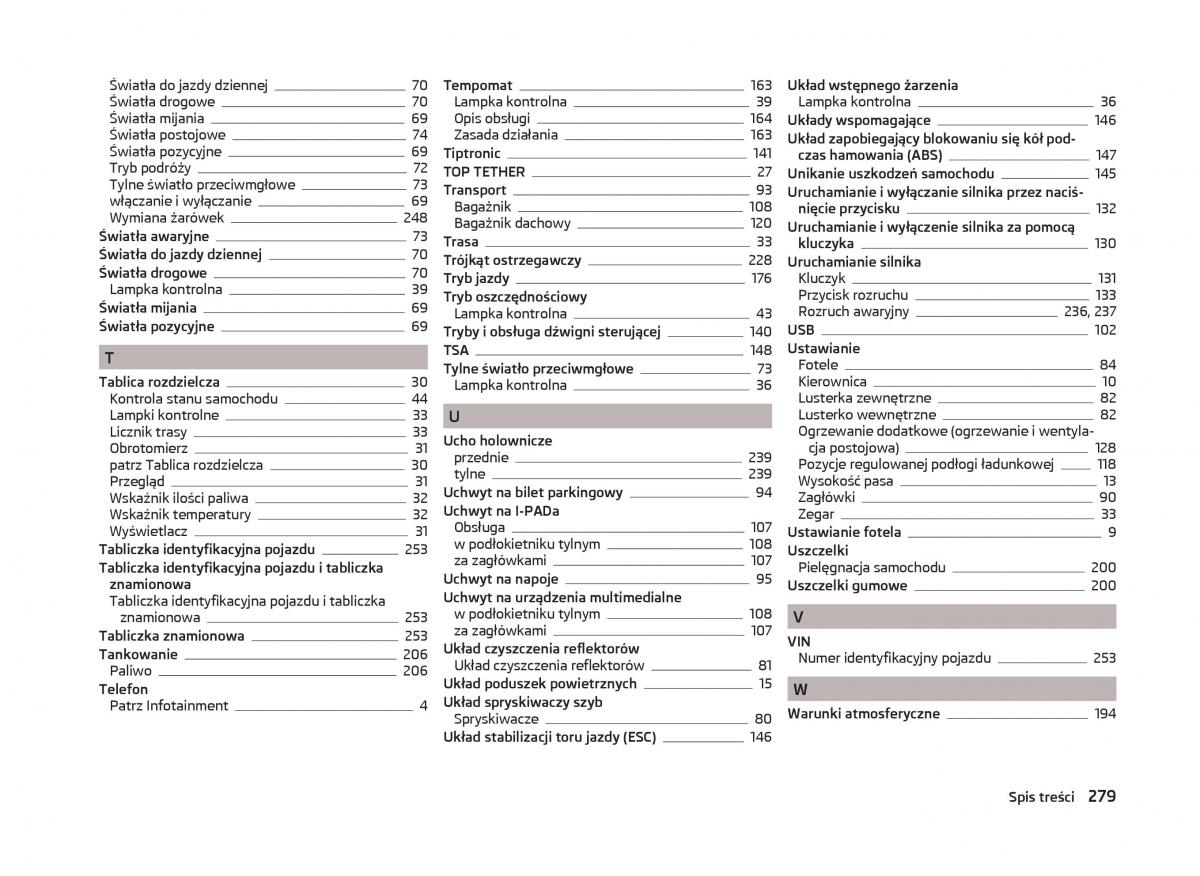 Skoda Superb III 3 instrukcja obslugi / page 282