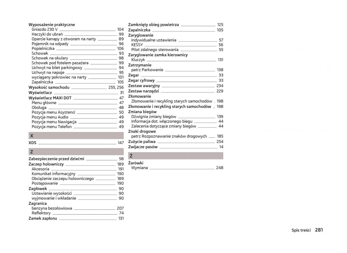 Skoda Superb III 3 instrukcja obslugi / page 284