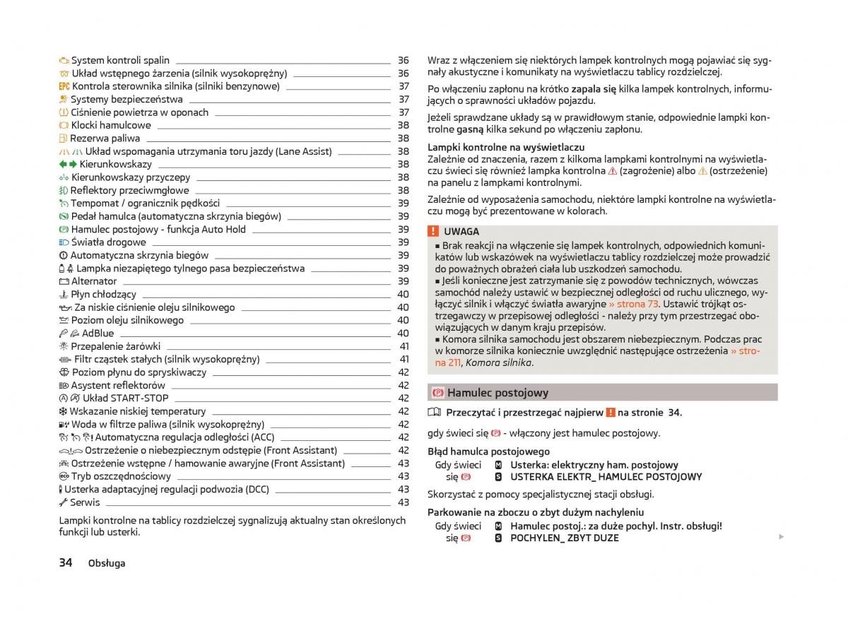 Skoda Superb III 3 instrukcja obslugi / page 37