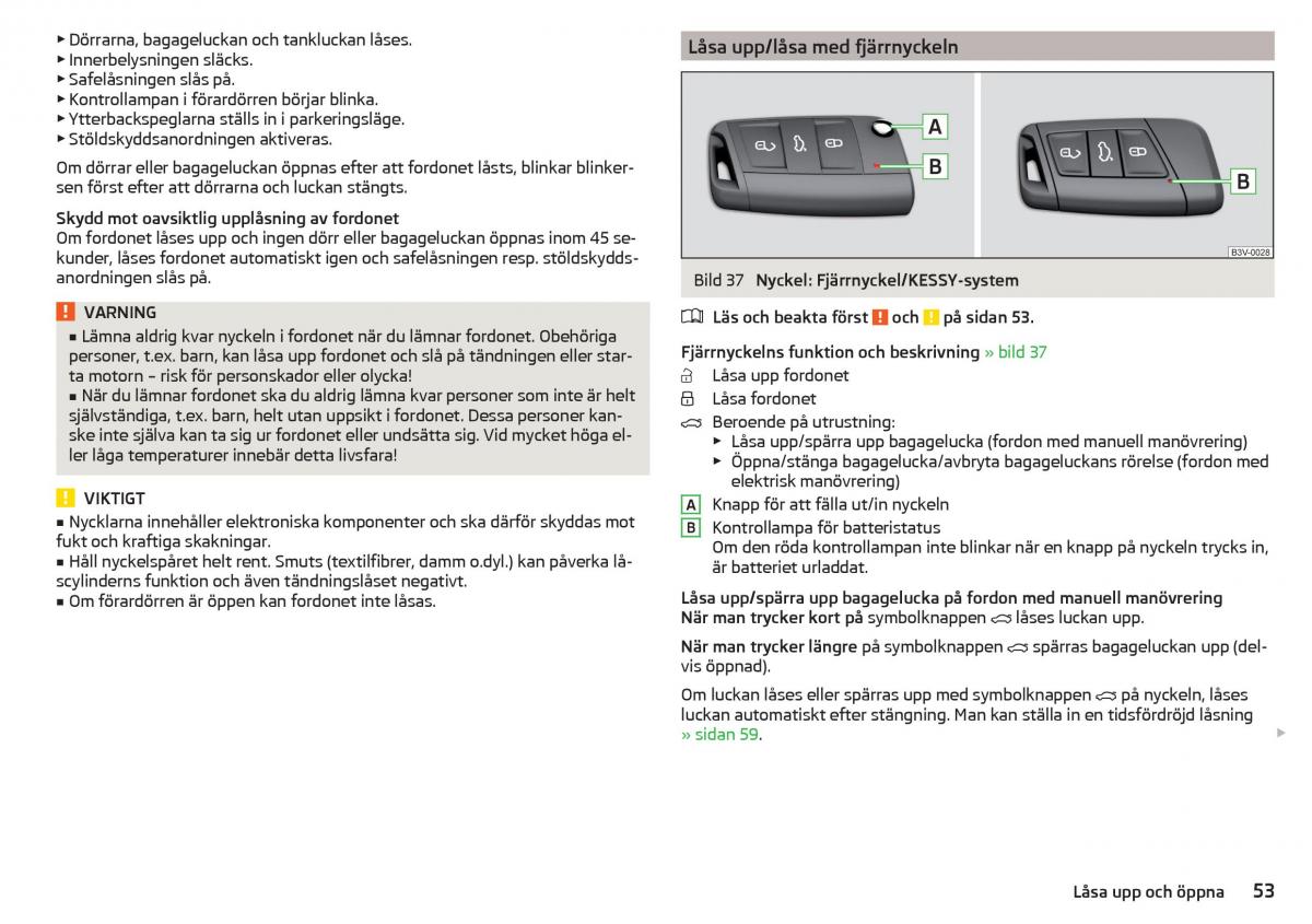 Skoda Superb III 3 instruktionsbok / page 55