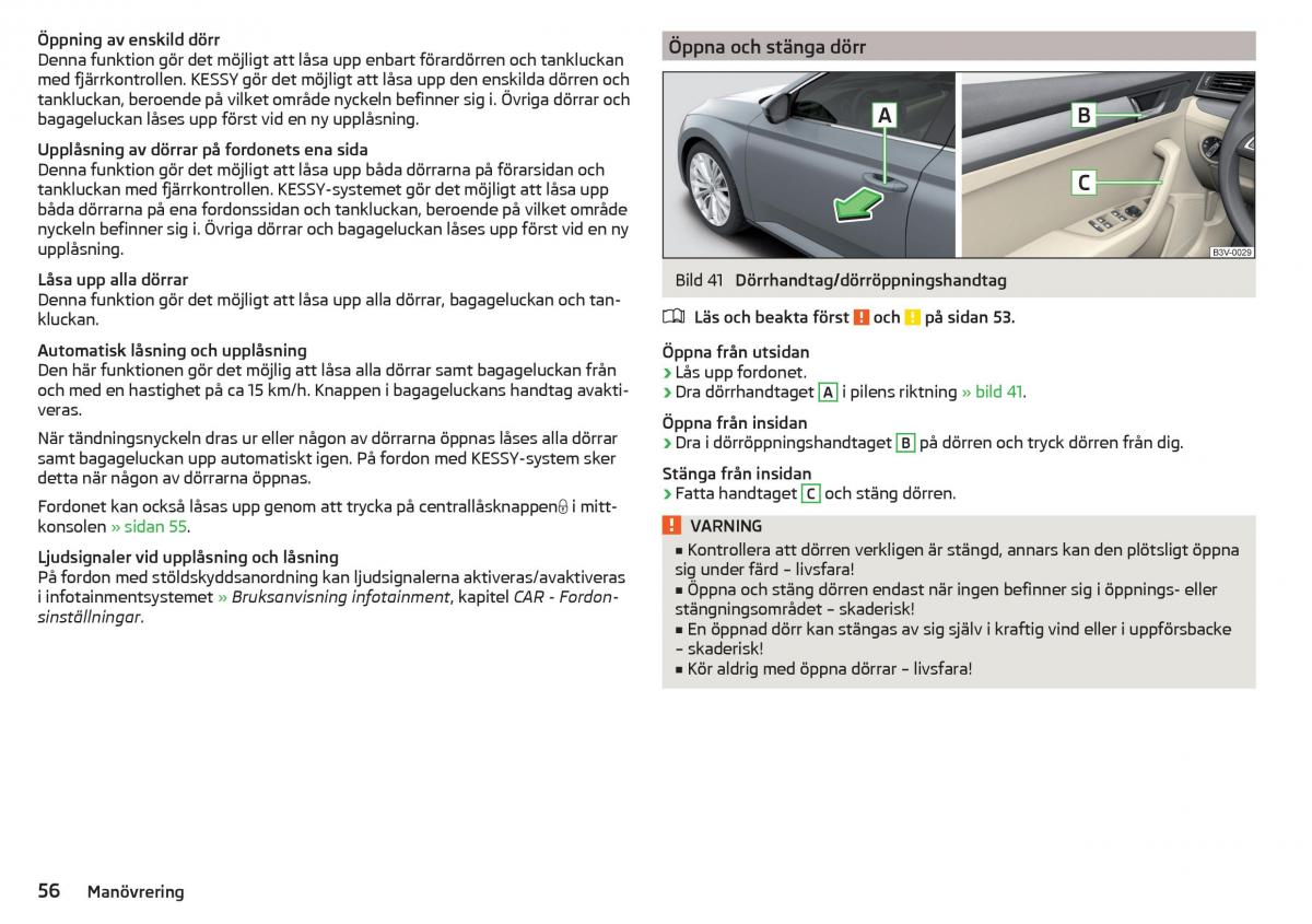 Skoda Superb III 3 instruktionsbok / page 58