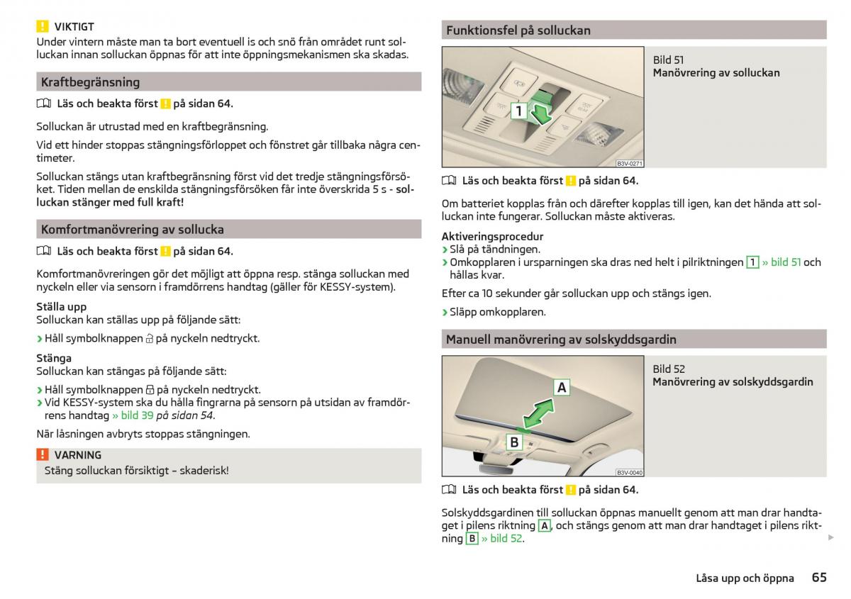 Skoda Superb III 3 instruktionsbok / page 67