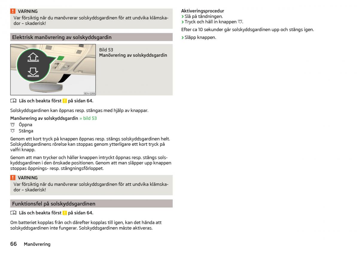 Skoda Superb III 3 instruktionsbok / page 68