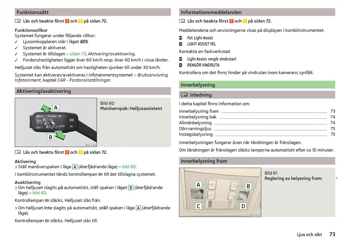 Skoda Superb III 3 instruktionsbok / page 75