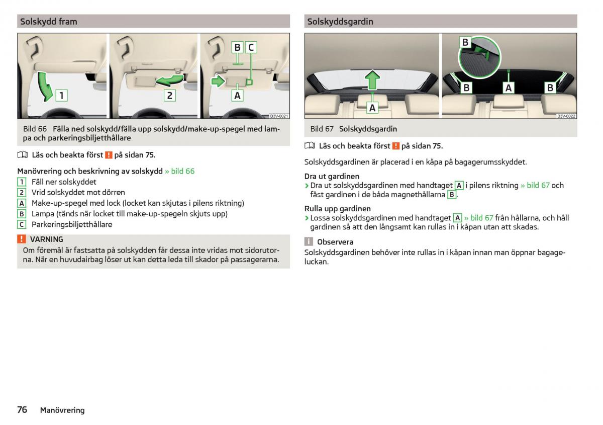 Skoda Superb III 3 instruktionsbok / page 78