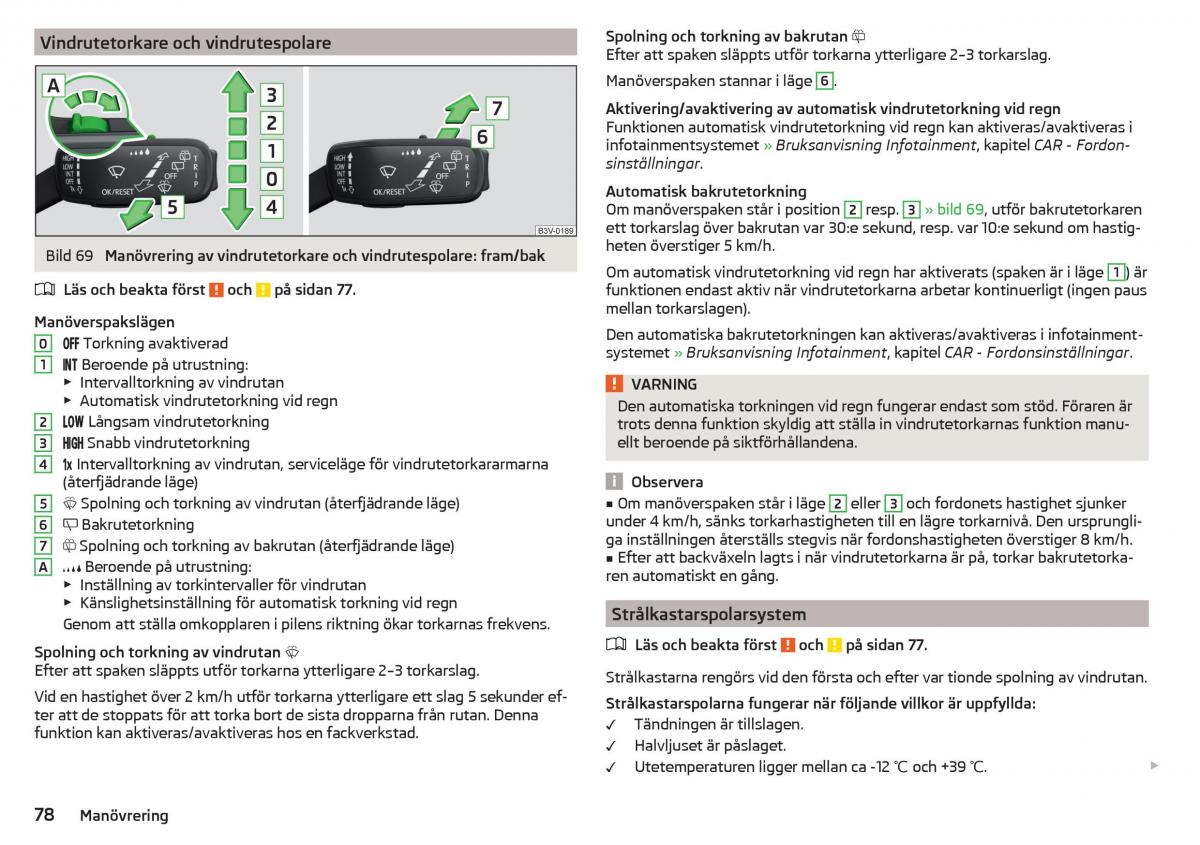 Skoda Superb III 3 instruktionsbok / page 80