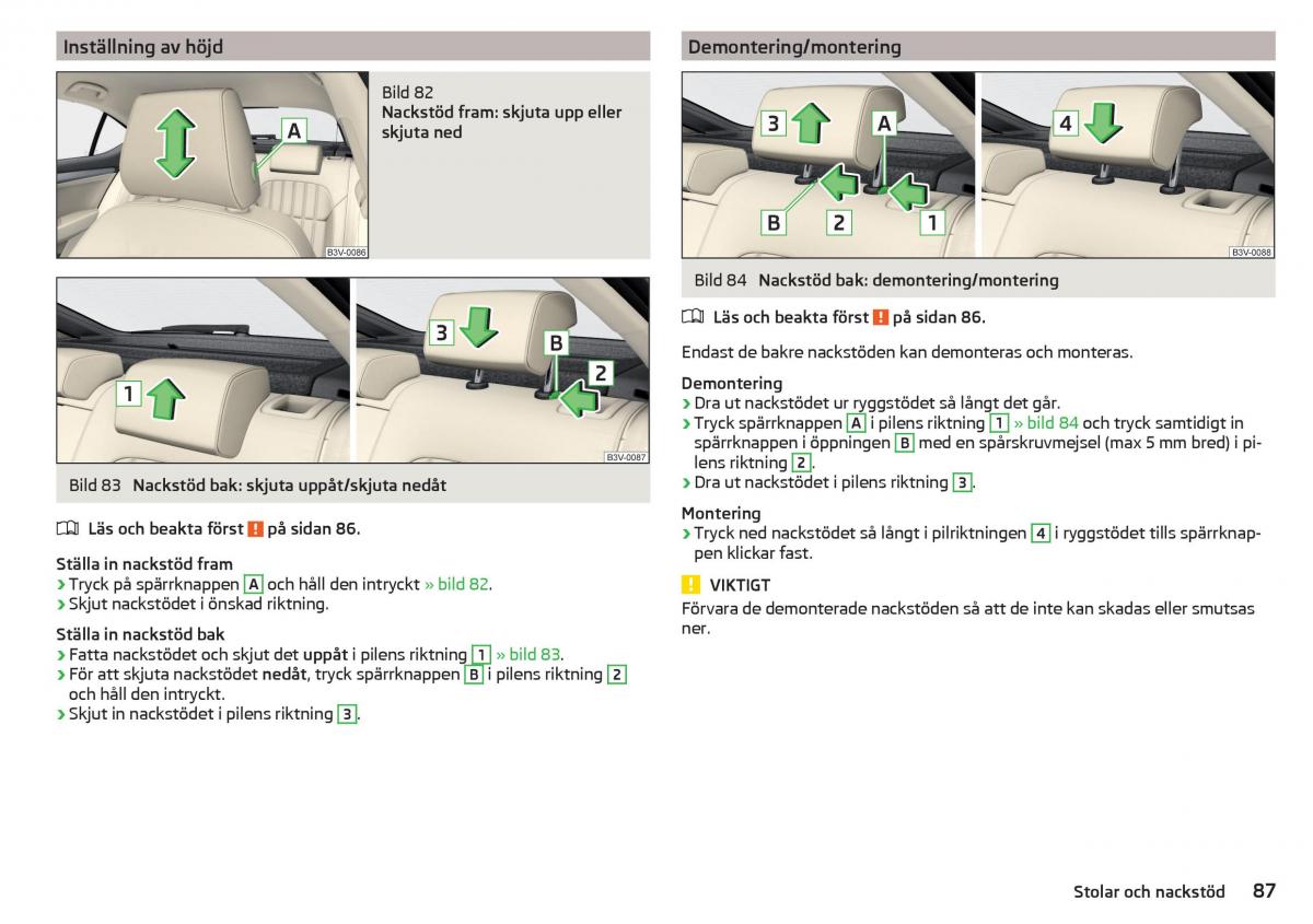 Skoda Superb III 3 instruktionsbok / page 89